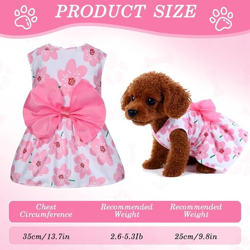 8 Pcs Summer Hawaiian Dog Dresses, Dog Bowknot Dresses Cute Hawaii Puppy Dress Soft Lightweight Clothes Princess Outfits Pet Skirts for Girl Dogs Beach Parties(Medium) in Saudi Arabia
