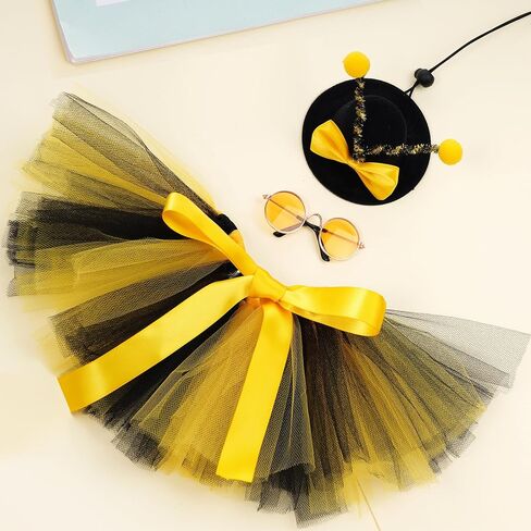 3 PCS BEE COSTUME STING FOR PET BEE HATENNA HAT Sunglasses Puppy Tutu Skirt for Dog and Cat Party Dress Supplies Supplies Supplies in Saudi Arabia
