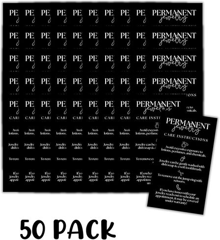 Permanent Jewelry Care Instruction Cards 50pk 2x3.5" for Clients Consent Release Forms Business Chain Rings Starter Kit Welder Connectors in Saudi Arabia