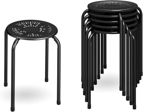 7.5 بوصة براز الفصول الدراسية مجموعة من 6 ، براز الصلب للبراز المدرسي ، براز الأطفال مع تصميم ديزي ، براز قابل للتكديس للفصول الدراسية ، المنزل ، المكتب ، في الهواء الطلق ، الحديقة (أسود) in Kuwait