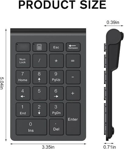 cimetech Wired Number Keypad, 18 Key USB Numeric Pad | Office Accounting, Portable, Mini, for Laptop PC Computer Desktop Surface Pro Notebook in Kuwait