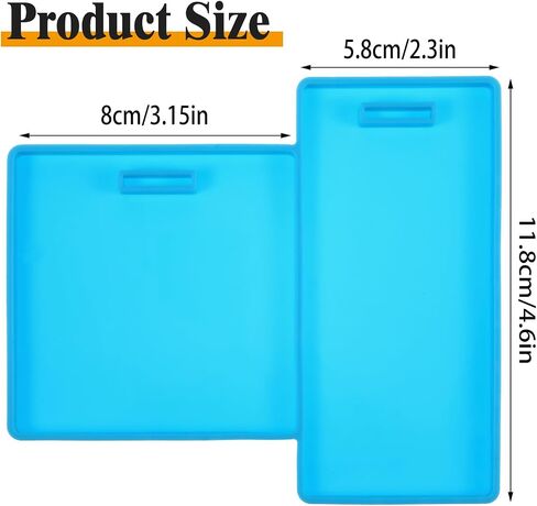 Mabor Silicone Badge Reel Molds for Resin, Badge Buddy Mold Kit for Epoxy Resin DIY Craft Personalized ID Office Work Cards Making, Square & Rectangular(2) in Saudi Arabia
