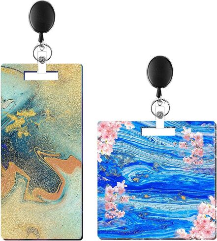 Mabor Silicone Badge Reel Molds for Resin, Badge Buddy Mold Kit for Epoxy Resin DIY Craft Personalized ID Office Work Cards Making, Square & Rectangular(2) in Saudi Arabia