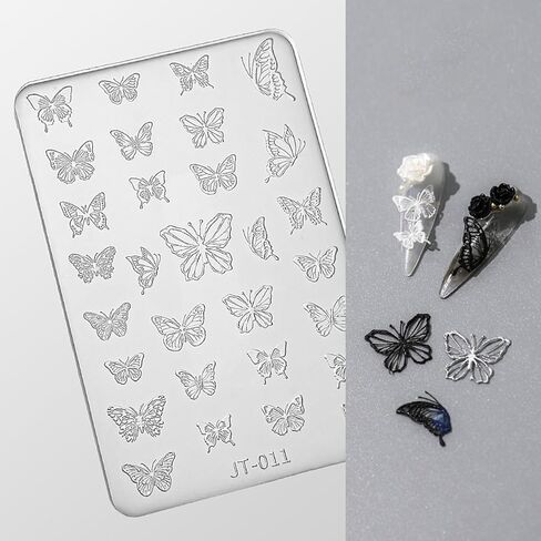 Silicone Nail Art Mold, 3D Carving Mold Templates for Precise Embossed Pattern, DIY Craft Nail Decoration Tools with Retro Frame in Saudi Arabia