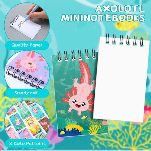 48 PCS AXOLOTL MINI Notebooks Axolotl point pens set لطيف لطيف الجيب الجيب in Saudi Arabia