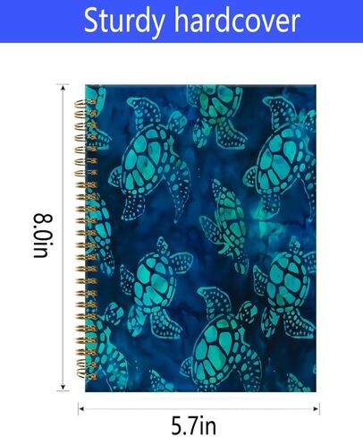 دفتر Notebook Spiral Journal ، A5 Hardcover المجلات المبطنة للنساء 6 × 8.3 بوصة ، 120 صفحة ورقة سميكة ، كلية لطيفة تحكم دفتر ملاحظات لمكاتب الهدايا (Watercolor Blue Turtle) in Kuwait