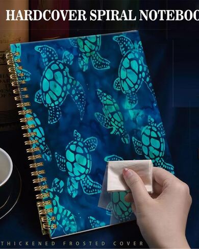 دفتر Notebook Spiral Journal ، A5 Hardcover المجلات المبطنة للنساء 6 × 8.3 بوصة ، 120 صفحة ورقة سميكة ، كلية لطيفة تحكم دفتر ملاحظات لمكاتب الهدايا (Watercolor Blue Turtle) in Kuwait