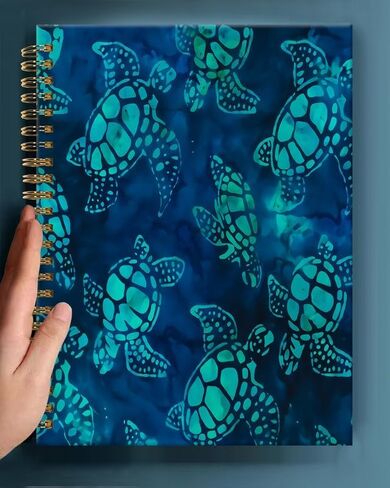 دفتر Notebook Spiral Journal ، A5 Hardcover المجلات المبطنة للنساء 6 × 8.3 بوصة ، 120 صفحة ورقة سميكة ، كلية لطيفة تحكم دفتر ملاحظات لمكاتب الهدايا (Watercolor Blue Turtle) in Kuwait