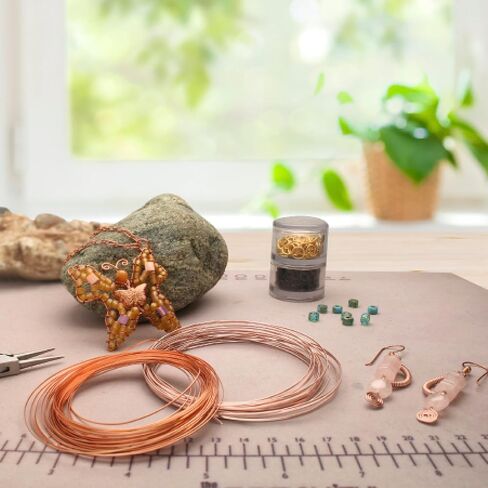 The Beadsmith Half-Round Craft Wire - Wire Elements - Medium Temper - 18 Gauge, 4 Yard Coil - Rose Gold Color - Beading Wire Used for Jewelry Making, Wire Wrapping, and Other DIY Arts & Crafts in Saudi Arabia