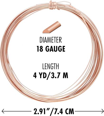 The Beadsmith Half-Round Craft Wire - Wire Elements - Medium Temper - 18 Gauge, 4 Yard Coil - Rose Gold Color - Beading Wire Used for Jewelry Making, Wire Wrapping, and Other DIY Arts & Crafts in Saudi Arabia