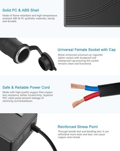 ALITOVE AC to DC Converter 110V to 12V 10A 120W Power Supply Car Cigarette Lighter Adapter to Wall Plug AC to DC Adapter for Car Vacuum Cleaner Inflator Refrigerator Cooler and Other Car Devices in Saudi Arabia