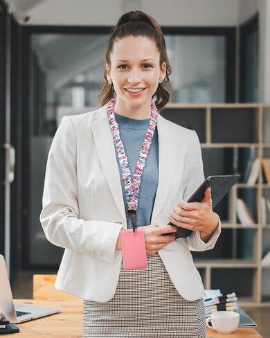 Faccito 8 PCS Scrunchies Lanyards for id badges مفاتيح المعلم المسدود الحبل مع سلسلة مفاتيح العنق القابلة للسحب قابلة للسحب in Saudi Arabia