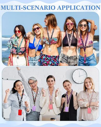 Faccito 8 PCS Scrunchies Lanyards for id badges مفاتيح المعلم المسدود الحبل مع سلسلة مفاتيح العنق القابلة للسحب قابلة للسحب in Saudi Arabia