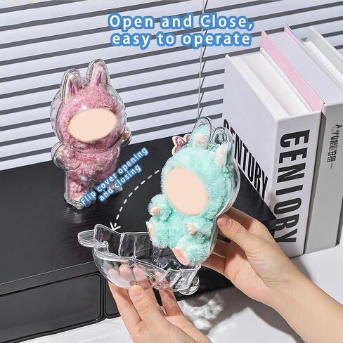 Jrabbit Compatible Protective Case for LABUBU,Hard Clear Display Case for LABUBU Doll ,Plastic Acrylic Protector Cover Box (Doll Not Include)(Sitting) in Saudi Arabia