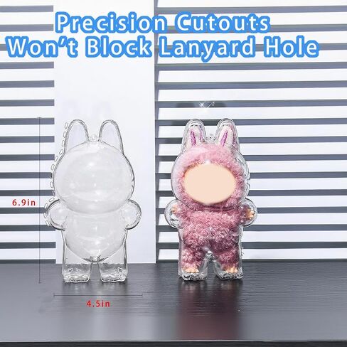 Jrabbit Compatible Protective Case for LABUBU,Hard Clear Display Case for LABUBU Doll ,Plastic Acrylic Protector Cover Box (Doll Not Include)(Sitting) in Saudi Arabia