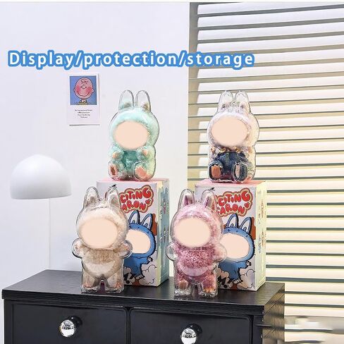 Jrabbit Compatible Protective Case for LABUBU,Hard Clear Display Case for LABUBU Doll ,Plastic Acrylic Protector Cover Box (Doll Not Include)(Sitting) in Saudi Arabia