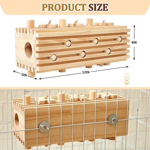 12 × 5 × 4 بوصات إضافية لطيور الببغاء الببغاء كتلة كتلة كبيرة من ألعاب الببغاء الخشبية الطبيعية متعددة الألوان قفص القفص المضغ للطيور الكبيرة الكوكووس الرمادية الأفريقية in Kuwait