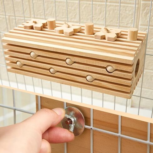 12 × 5 × 4 بوصات إضافية لطيور الببغاء الببغاء كتلة كتلة كبيرة من ألعاب الببغاء الخشبية الطبيعية متعددة الألوان قفص القفص المضغ للطيور الكبيرة الكوكووس الرمادية الأفريقية in Kuwait