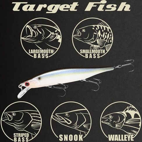 LUCKY CRAFT Lightning Pointer 110SP, Jerkbait Side by Side Action Tournament Winning Perfect Wobbling Freshwater Lake Bass Fishing Champion Bait (272 MS Ghost Minnow) in Kuwait