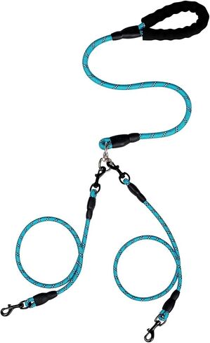 Tangle Free Dog Leash for 2 Dogs, 360 ° Rotating Anti Entanglement Dog Leash, Suitable for Carrying Multiple Beloved Dogs for Travel, blue-2in1 in Saudi Arabia