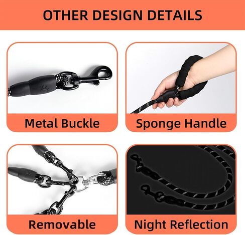 Tangle Free Dog Leash for 2 Dogs, 360 ° Rotating Anti Entanglement Dog Leash, Suitable for Carrying Multiple Beloved Dogs for Travel, blue-2in1 in Saudi Arabia