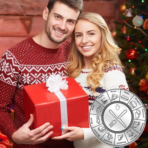 Stocking Stuffers for Men Women: Stainless Steel Turntable Selection Food Dice & Date Night Couple Gifts for Boyfriend Grilfriend Him Her Wife on Christmas Birthday Anniversary Valentines Day Weddind in Saudi Arabia