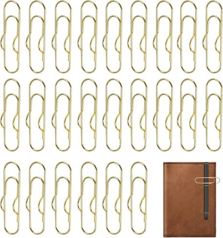 24 PCS Metal Pen Clip for Noteboor ، حاملي مقطع الورق في الذهب للحصول على دفاتر الملاحظات ، مقطع متين على حامل المجلات والمخططين والمكتب ومقاطع قلم رصاص للطلاب والمعلمين in Kuwait
