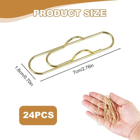 24 PCS Metal Pen Clip for Noteboor ، حاملي مقطع الورق في الذهب للحصول على دفاتر الملاحظات ، مقطع متين على حامل المجلات والمخططين والمكتب ومقاطع قلم رصاص للطلاب والمعلمين in Kuwait