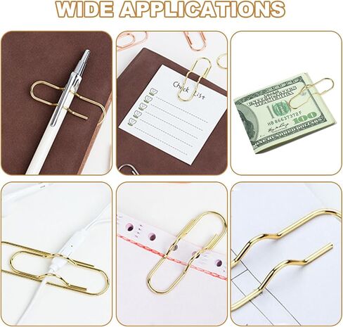 24 PCS Metal Pen Clip for Noteboor ، حاملي مقطع الورق في الذهب للحصول على دفاتر الملاحظات ، مقطع متين على حامل المجلات والمخططين والمكتب ومقاطع قلم رصاص للطلاب والمعلمين in Kuwait