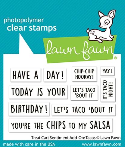 Lawn Fawn LF3780 Treat Cart Sentiment Add-On: Tacos 2X3 Clear Stamp Set in Saudi Arabia