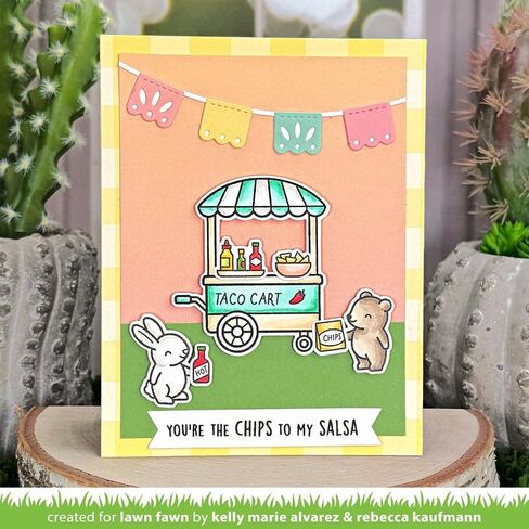 Lawn Fawn LF3780 Treat Cart Sentiment Add-On: Tacos 2X3 Clear Stamp Set in Saudi Arabia