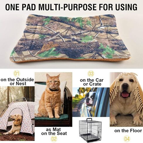 Military Texture Camo Dog Bed Cat Bed, Rectangle Comfortable Pet Bed, Ultra Soft Calming Dog Bed for Small Medium Large Dogs, 36x24in in Saudi Arabia