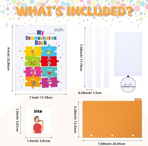 GISGFIM Visual Communication Book 240 Picture Cards 8 Tabs 3 Ring Binder Dividers Communication Communication Autism Language Materials Material in Saudi Arabia