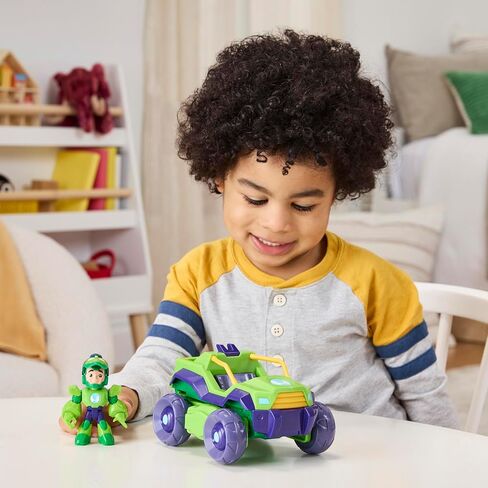 IRON MAN AND HIS AWESOME FRIENDS Marvel 2-in-1 Mech Suit & Vehicle, Action Figure & Toy Vehicle Set, 3-Inch-Scale Super Hero Toys, Ages 3+ in Saudi Arabia