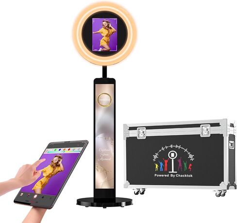 كشك الصور المتجول متوافق مع Ipad 10.9in 10.2in، ضوء حلقة كشك الصور المحمول لجهاز Ipad Photobooth مع تطبيق برمجي in Kuwait