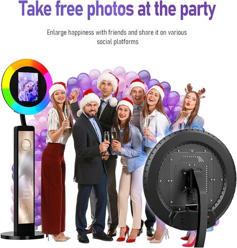 كشك الصور المتجول متوافق مع Ipad 10.9in 10.2in، ضوء حلقة كشك الصور المحمول لجهاز Ipad Photobooth مع تطبيق برمجي in Kuwait