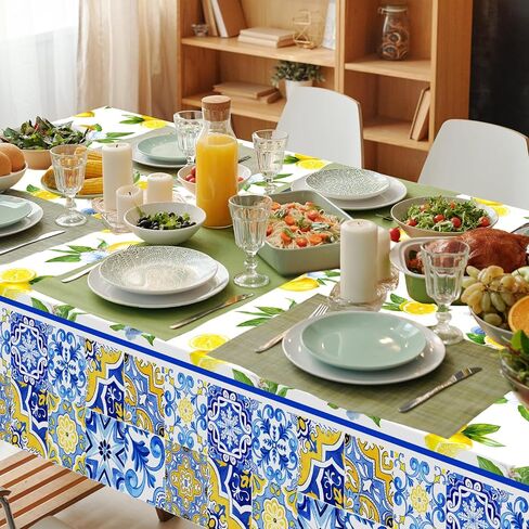 Avezano 3 PCS Capri Lemon موضوع المائدة مفارش 108 × 54 بوصة وجدت لها الضغط الرئيسي دش الزفاف الملقبات القابلة للتصرف in Saudi Arabia
