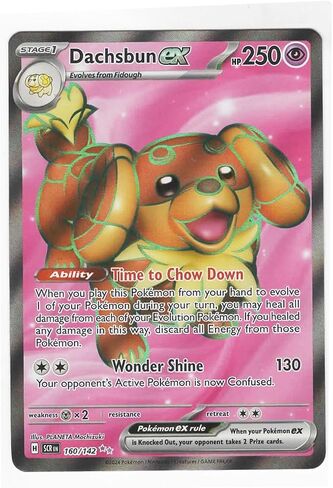 Pokemon - Dachsbun ex 160/142 - Stellar Crown - Full Art Foil Ultra Rare Card in Saudi Arabia
