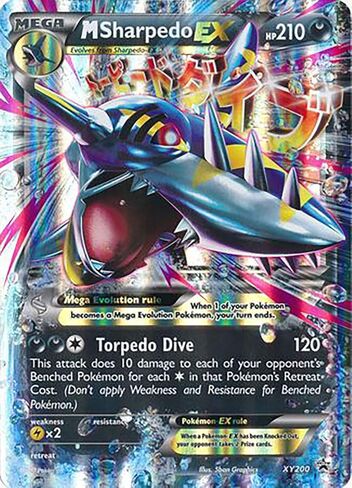 M Sharpedo Ex XY200 Promo - Mega Pokemon Card - Holo Rare in Saudi Arabia
