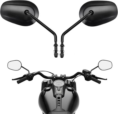 KEMIMOTO Rear View Side Mirrors,Chrome, Longer Stem Motocycle Mirrors for Road King Sportster Street Electra Glide Softail Dyna Road Glide Rear View Chrome 1982-2020 2021 2022 2023 in Saudi Arabia