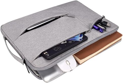 Angoily Laptop Tote Bag Business Briefcase for Travel Notebook Handbag Shock Absorption Grey Color for Outdoor Use in Saudi Arabia