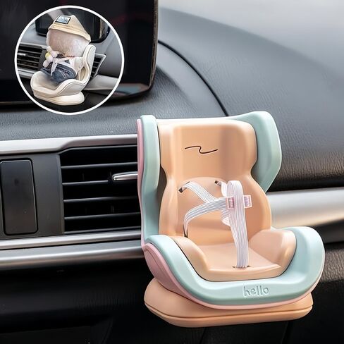 Dolls car seat with Air Vent Clip, Magnetic Doll Car Seat Holder, Universal 17cm Action Figure Sofa with Elastic Safety Belt for Automotive AC Vents & Desktop Display in Saudi Arabia