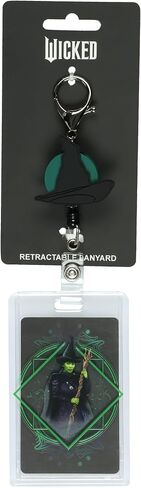 Wicked Retractable Reel Lanyard Hard Plastic ID Badge Holder Elphaba Witch Hat Keychain in Saudi Arabia
