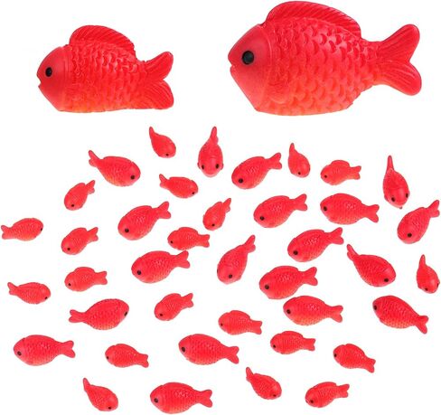 40pcs Small Resin Red Goldfish Mini Goldfish Figurines Miniature Resin Red Fish Toy Set Animal Garden Micro Landscape Decor Sea Animals Toys for Home Decor DIY Crafts Miniature Garden Accessories in Saudi Arabia