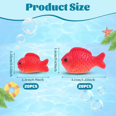 40pcs Small Resin Red Goldfish Mini Goldfish Figurines Miniature Resin Red Fish Toy Set Animal Garden Micro Landscape Decor Sea Animals Toys for Home Decor DIY Crafts Miniature Garden Accessories in Saudi Arabia
