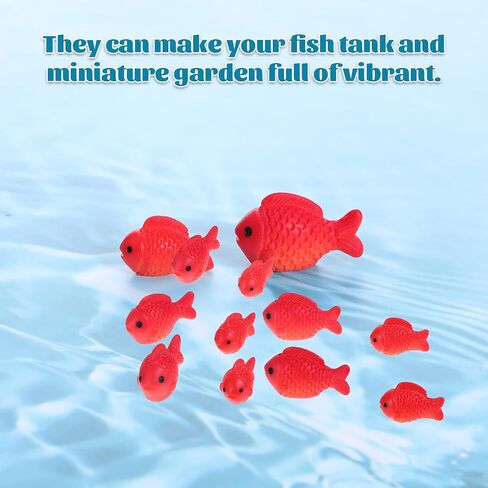 40pcs Small Resin Red Goldfish Mini Goldfish Figurines Miniature Resin Red Fish Toy Set Animal Garden Micro Landscape Decor Sea Animals Toys for Home Decor DIY Crafts Miniature Garden Accessories in Saudi Arabia