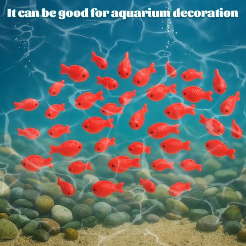 40pcs Small Resin Red Goldfish Mini Goldfish Figurines Miniature Resin Red Fish Toy Set Animal Garden Micro Landscape Decor Sea Animals Toys for Home Decor DIY Crafts Miniature Garden Accessories in Saudi Arabia
