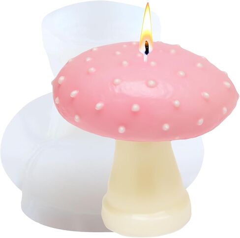 Mushroom Candle Molds Mushroom Candle Silicone Molds for Candles Making Resin Casting Aromatherapy Candles Wax Polymer Clay Home Decoration in Kuwait