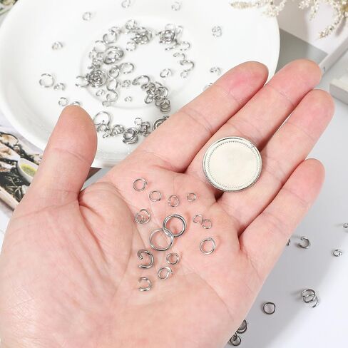 uxcell 120pcs Open Jump Rings, 8mm Stainless Steel Split O Rings 1.5mm Thick Connector Ring for Bracelet Necklace Pendant Jewelry Keychain DIY Craft Making, Silver in Saudi Arabia