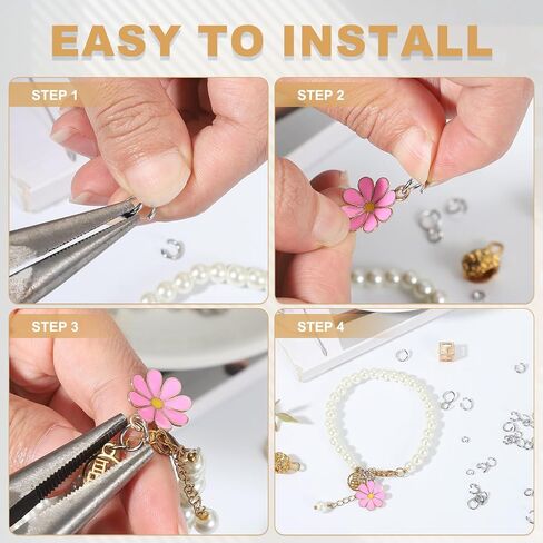 uxcell 120pcs Open Jump Rings, 8mm Stainless Steel Split O Rings 1.5mm Thick Connector Ring for Bracelet Necklace Pendant Jewelry Keychain DIY Craft Making, Silver in Saudi Arabia